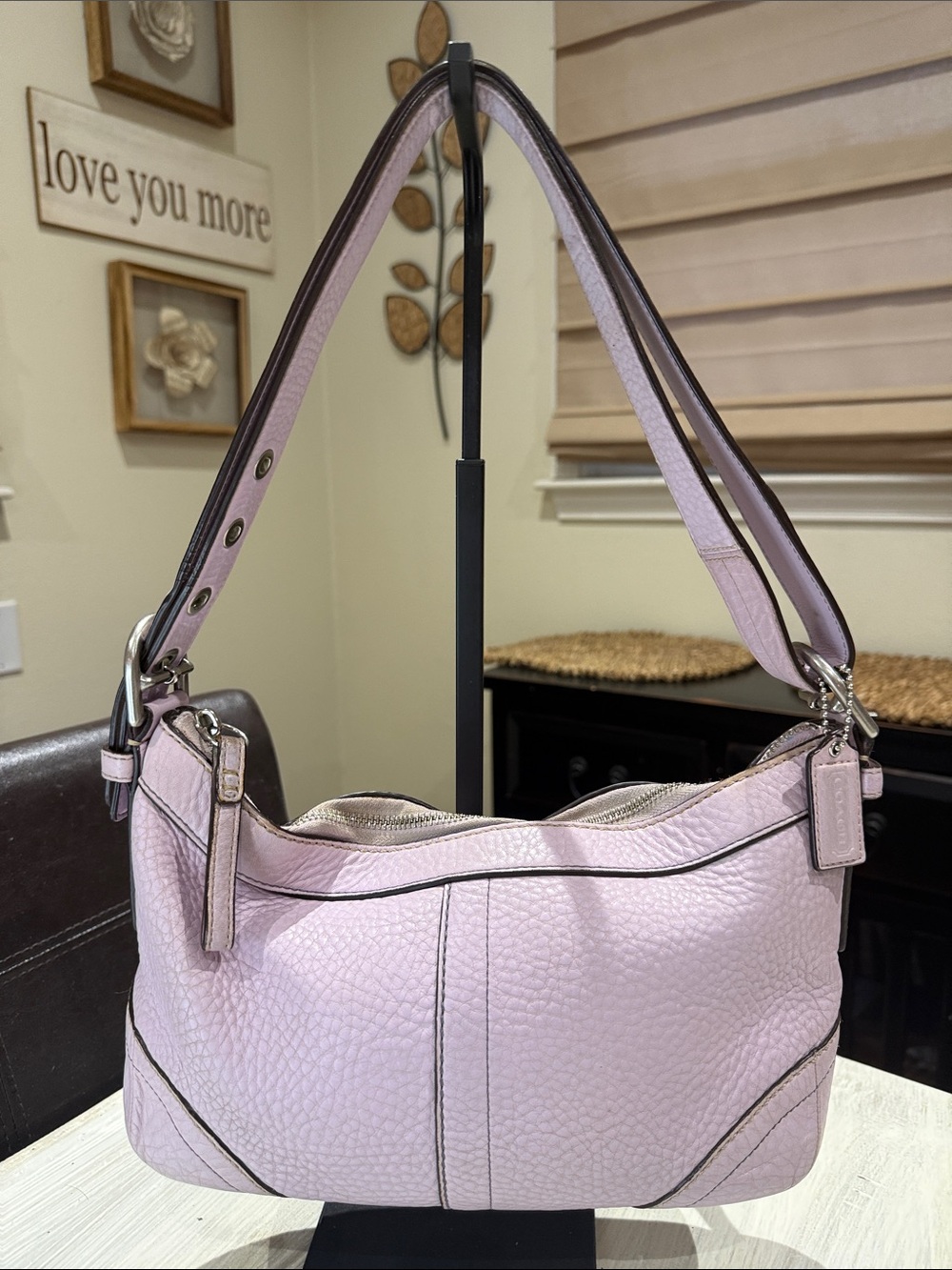 RARE Y2K Coach Madison Lilac/Light Purple Pebbled Leather Small Hobo Bag